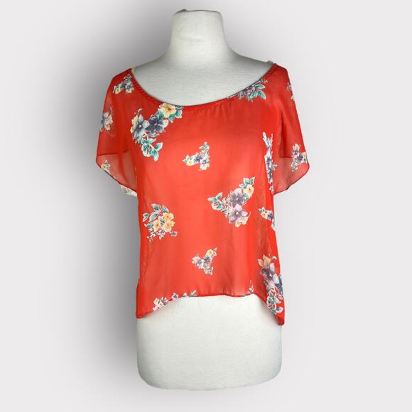 Soprano | Vintage Y2K Floral Lace Blouse | Small - Picture 1 of 7